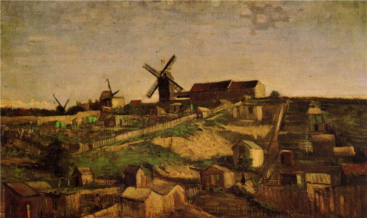 View Of Montmartre With Windmills